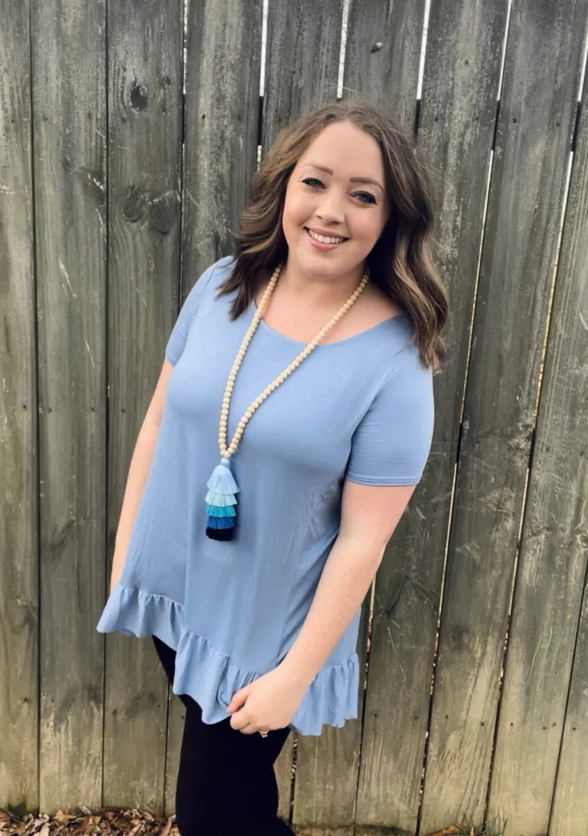 Ruffle hem tunic top 2025