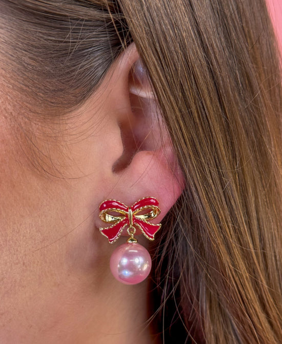 FESTIVE BOW DROP EARRINGS