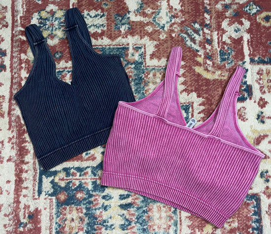 RIBBED PADDED BRA TANK