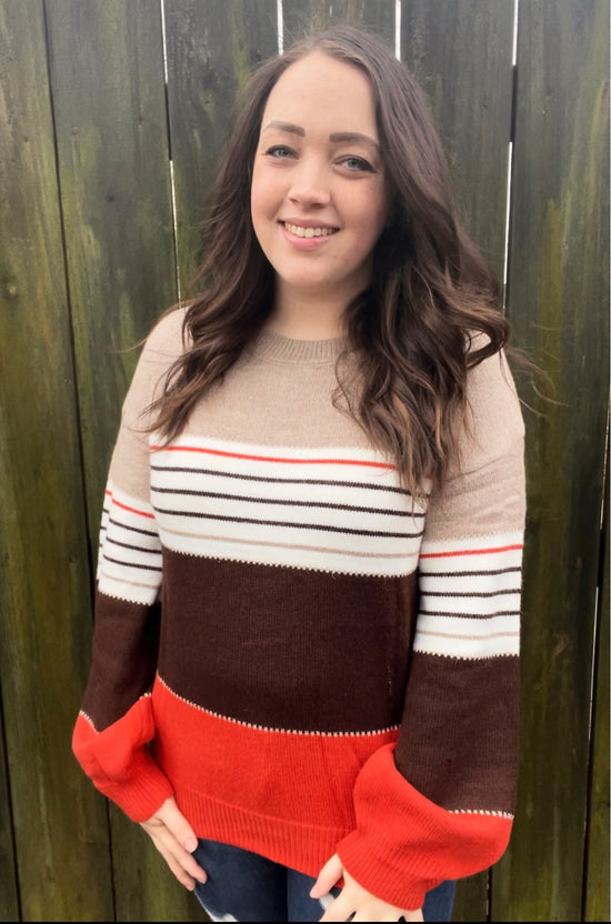 STRIPED COLORBLOCK SWEATER